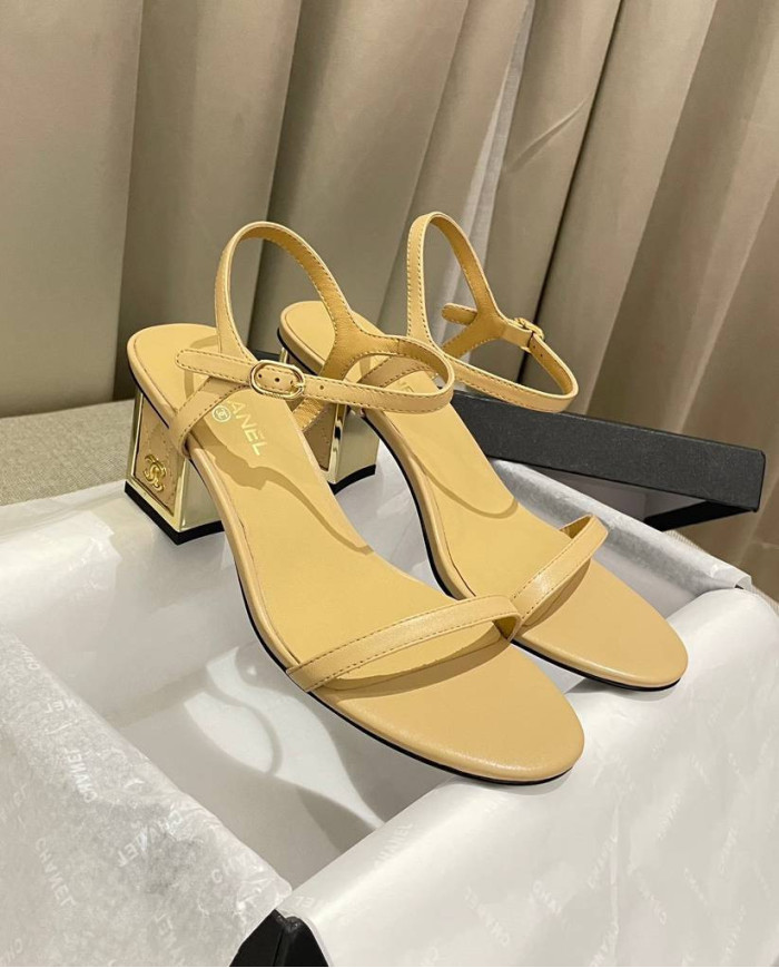 Chanel Women's Open Toe Block Heel Sandals