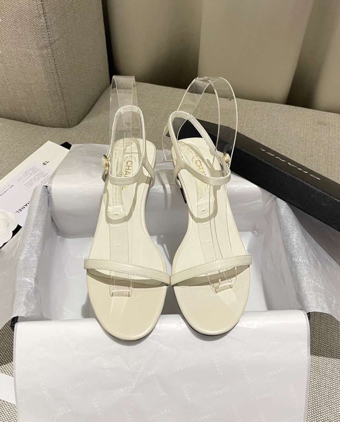 Chanel Women's Open Toe Block Heel Sandals