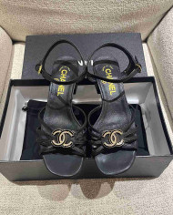Chanel Women's Criss Cross Strap Square Toe Sandals