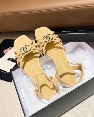 Chanel Women's Criss Cross Strap Square Toe Sandals