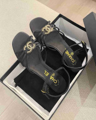 Chanel Women's Criss Cross Strap Square Toe Sandals