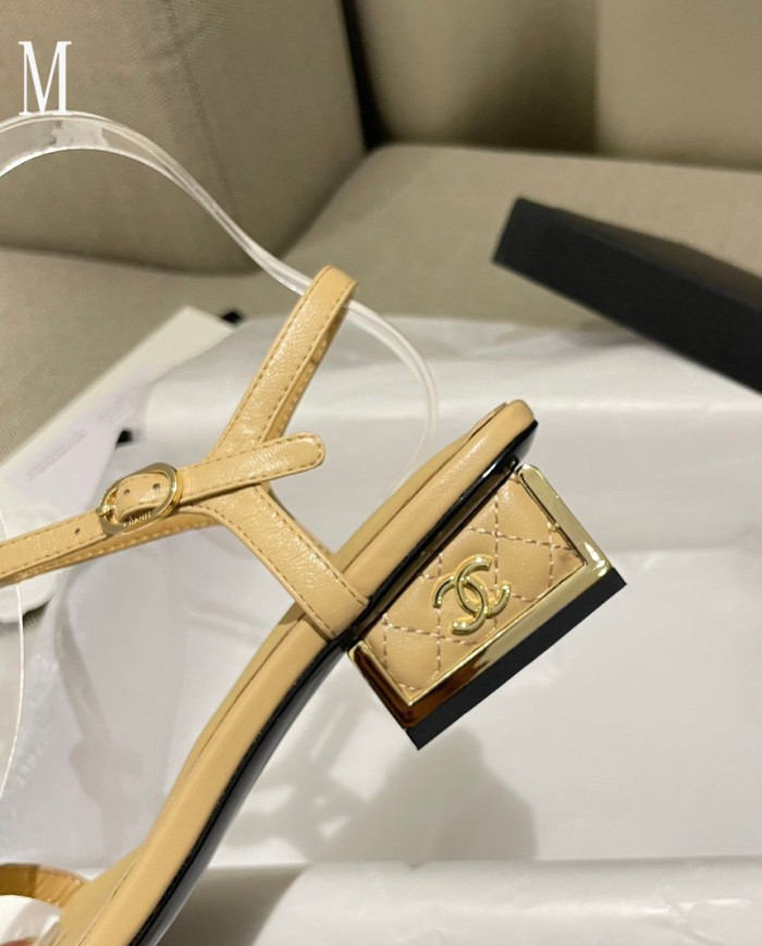 Chanel Women's Open Toe Block Heel Sandals