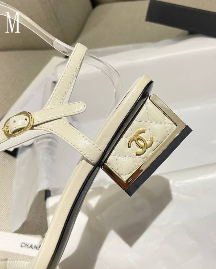 Chanel Women's Open Toe Block Heel Sandals