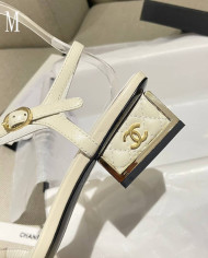 Chanel Women's Open Toe Block Heel Sandals