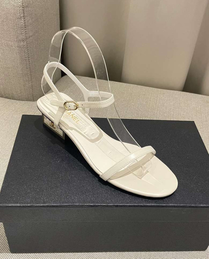 Chanel Women's Open Toe Block Heel Sandals