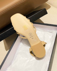 Chanel Women's Criss Cross Strap Square Toe Sandals