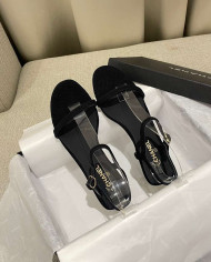 Chanel Women's Open Toe Block Heel Sandals