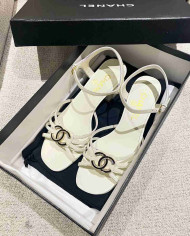 Chanel Women's Criss Cross Strap Square Toe Sandals