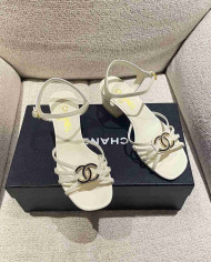 Chanel Women's Criss Cross Strap Square Toe Sandals