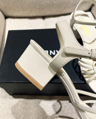 Chanel Women's Criss Cross Strap Square Toe Sandals