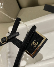 Chanel Women's Open Toe Block Heel Sandals