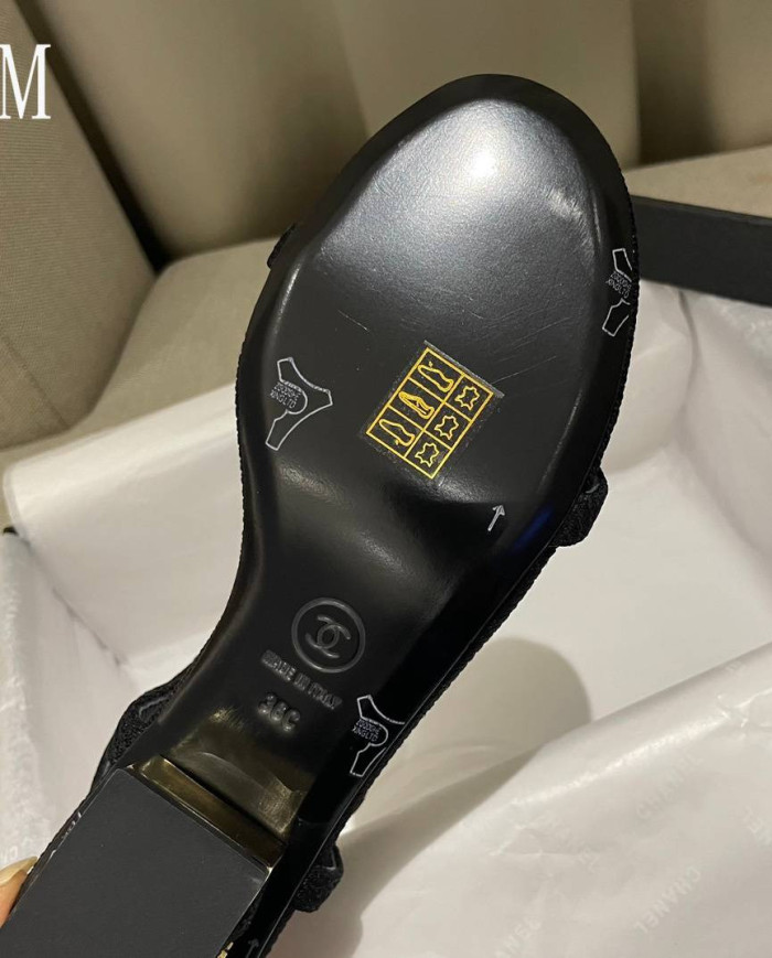 Chanel Women's Open Toe Block Heel Sandals