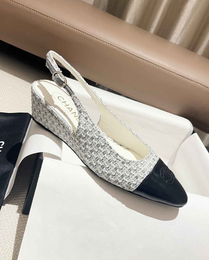 Chanel Women's Pointed Toe Wedge Shoes