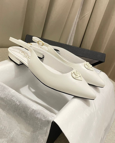 Chanel Women's Pointed Toe Flat Slingback Shoes