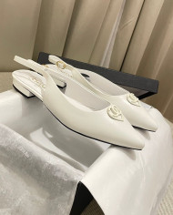 Chanel Women's Pointed Toe Flat Slingback Shoes