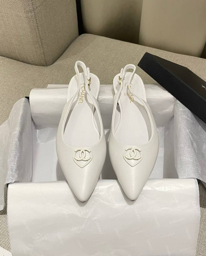 Chanel Women's Pointed Toe Flat Slingback Shoes