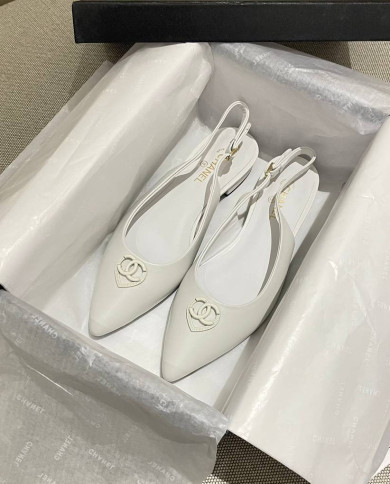 Chanel Women's Pointed Toe Flat Slingback Shoes
