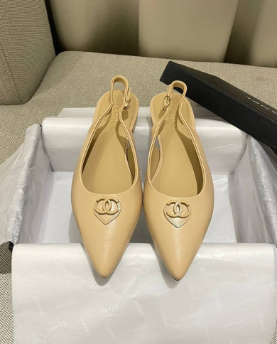 Chanel Women's Pointed Toe Flat Slingback Shoes