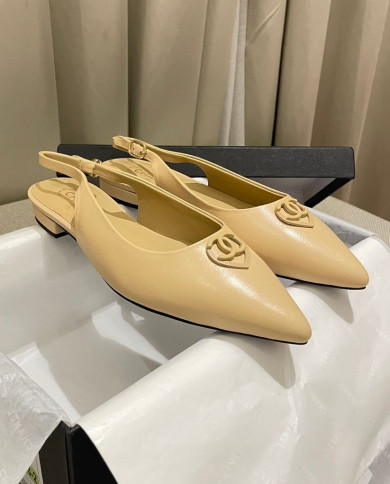 Chanel Women's Pointed Toe Flat Slingback Shoes