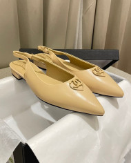 Chanel Women's Pointed Toe Flat Slingback Shoes