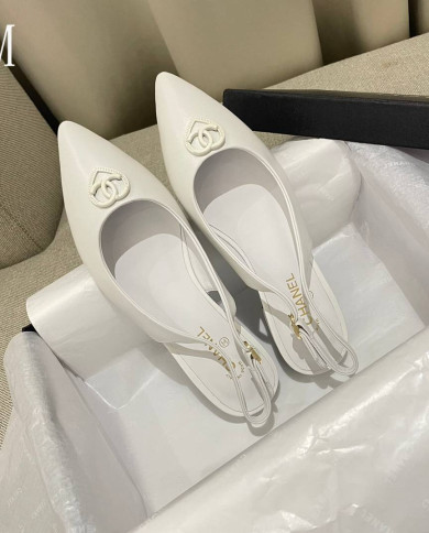 Chanel Women's Pointed Toe Flat Slingback Shoes