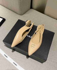 Chanel Women's Pointed Toe Flat Slingback Shoes