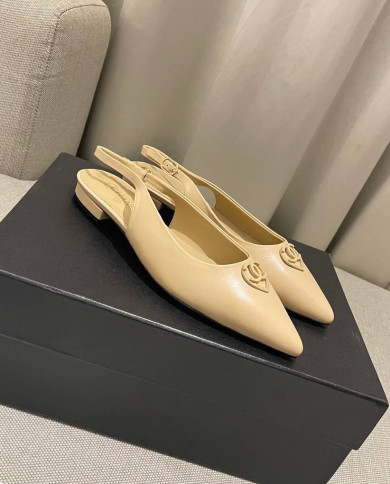 Chanel Women's Pointed Toe Flat Slingback Shoes