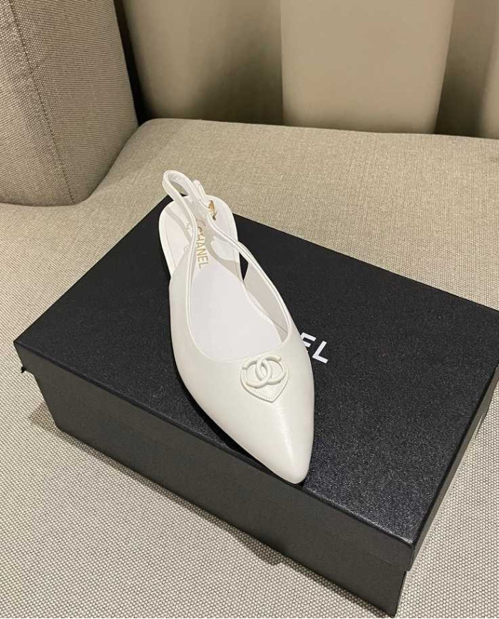 Chanel Women's Pointed Toe Flat Slingback Shoes