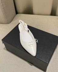 Chanel Women's Pointed Toe Flat Slingback Shoes