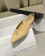 Chanel Women's Pointed Toe Flat Slingback Shoes