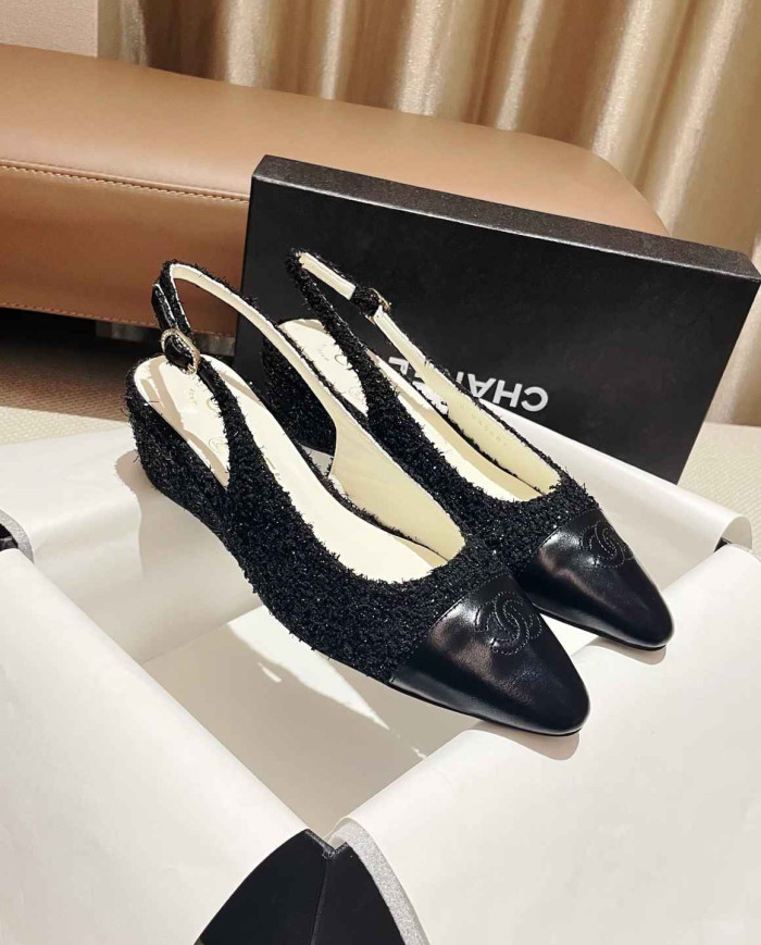 Chanel Women's Pointed Toe Wedge Shoes