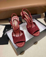 Chanel Women's Peep Toe Embellished Block Heel Sandals