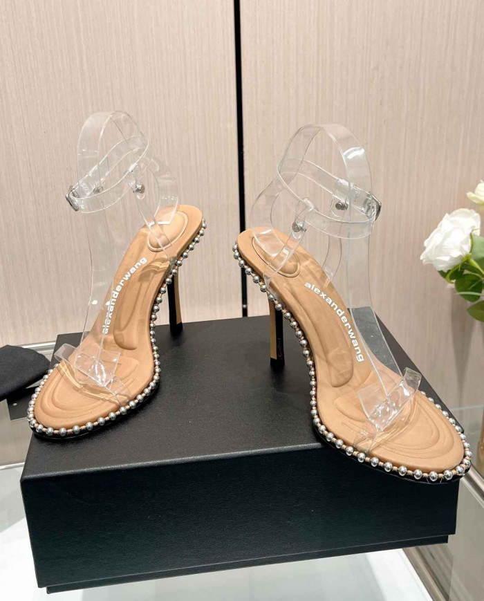 Alexander Wang Women's Transparent Beaded Stiletto Heel Sandals
