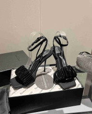 Alexander Wang Women's Ruched Square Toe Stiletto Heel Sandals