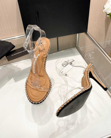 Alexander Wang Women's Transparent Beaded Stiletto Heel Sandals