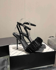 Alexander Wang Women's Ruched Square Toe Stiletto Heel Sandals