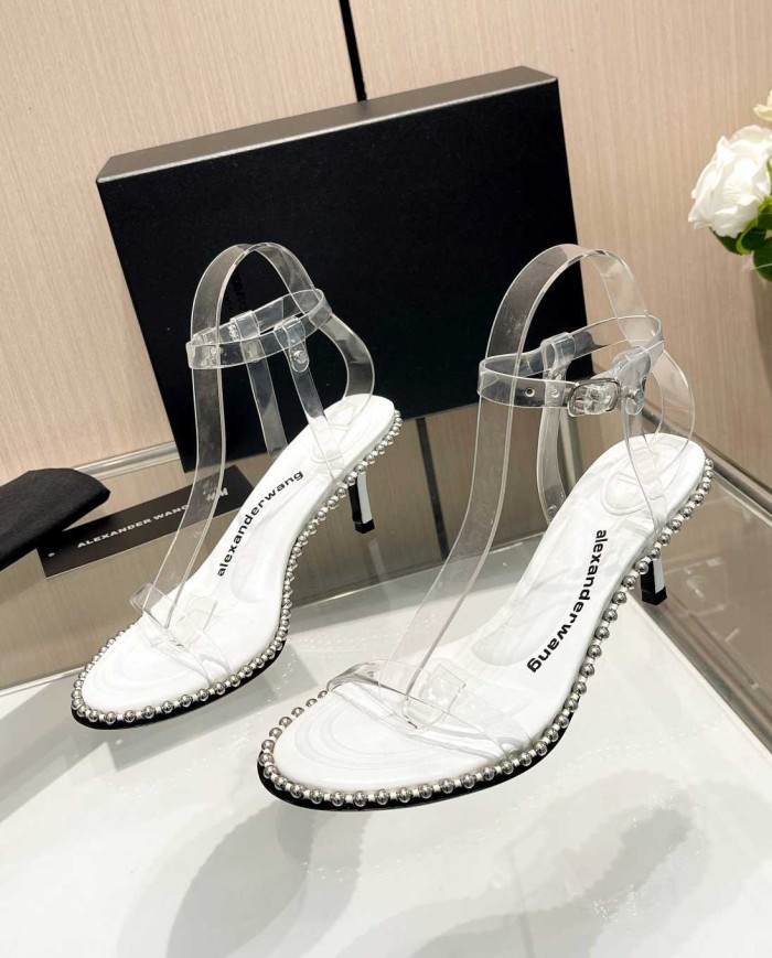Alexander Wang Women's Transparent Beaded Stiletto Heel Sandals
