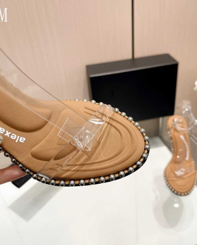 Alexander Wang Women's Transparent Beaded Stiletto Heel Sandals