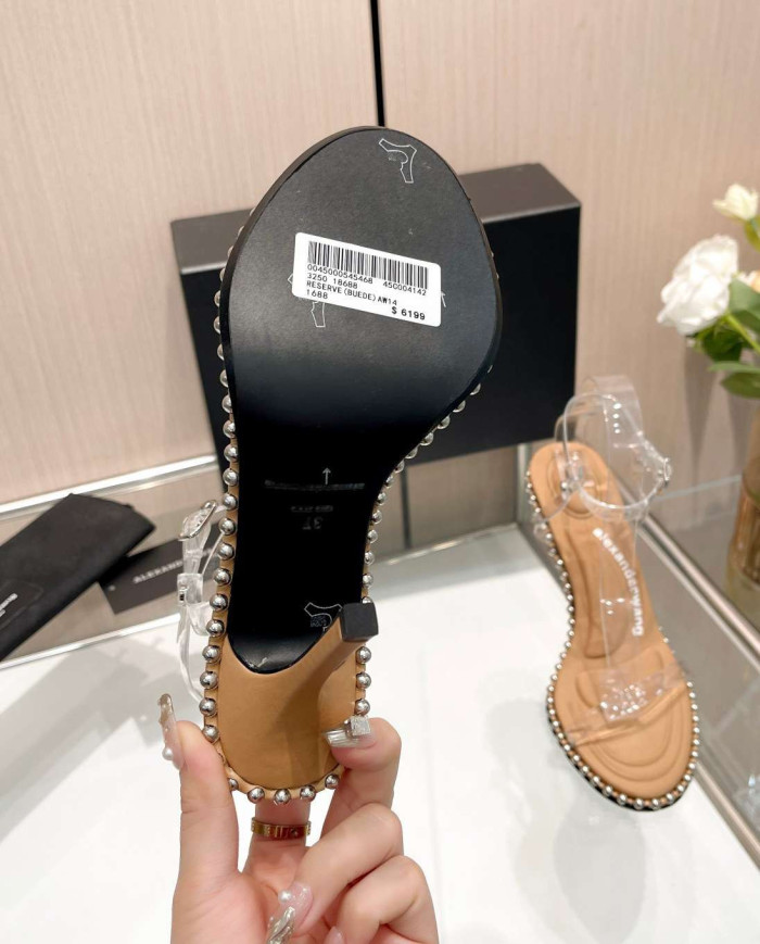 Alexander Wang Women's Transparent Beaded Stiletto Heel Sandals