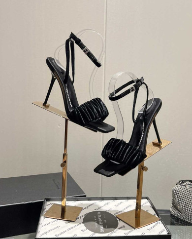 Alexander Wang Women's Ruched Square Toe Stiletto Heel Sandals