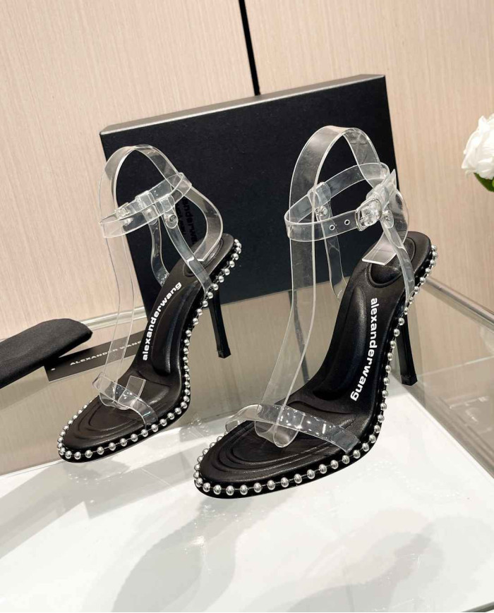 Alexander Wang Women's Transparent Beaded Stiletto Heel Sandals