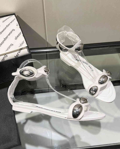 Alexander Wang Women's Metal Buckle Flat Sandals