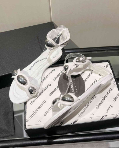 Alexander Wang Women's Metal Buckle Flat Sandals