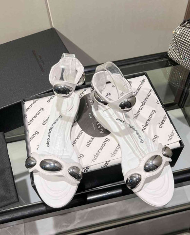 Alexander Wang Women's Metal Buckle Flat Sandals