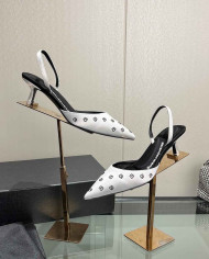 Alexander Wang Logo Slingback Pointed Toe Kitten Heels