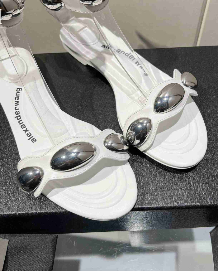 Alexander Wang Women's Metal Buckle Flat Sandals