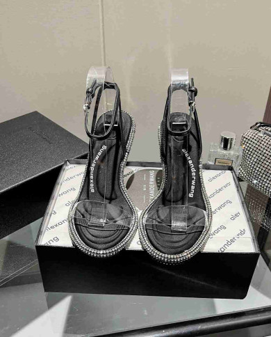 Alexander Wang Crystal Embellished Clear Strap High Heel Sandals