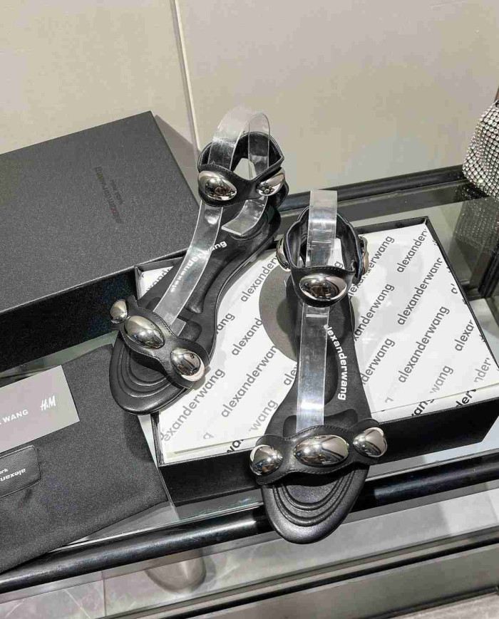 Alexander Wang Women's Metal Buckle Flat Sandals