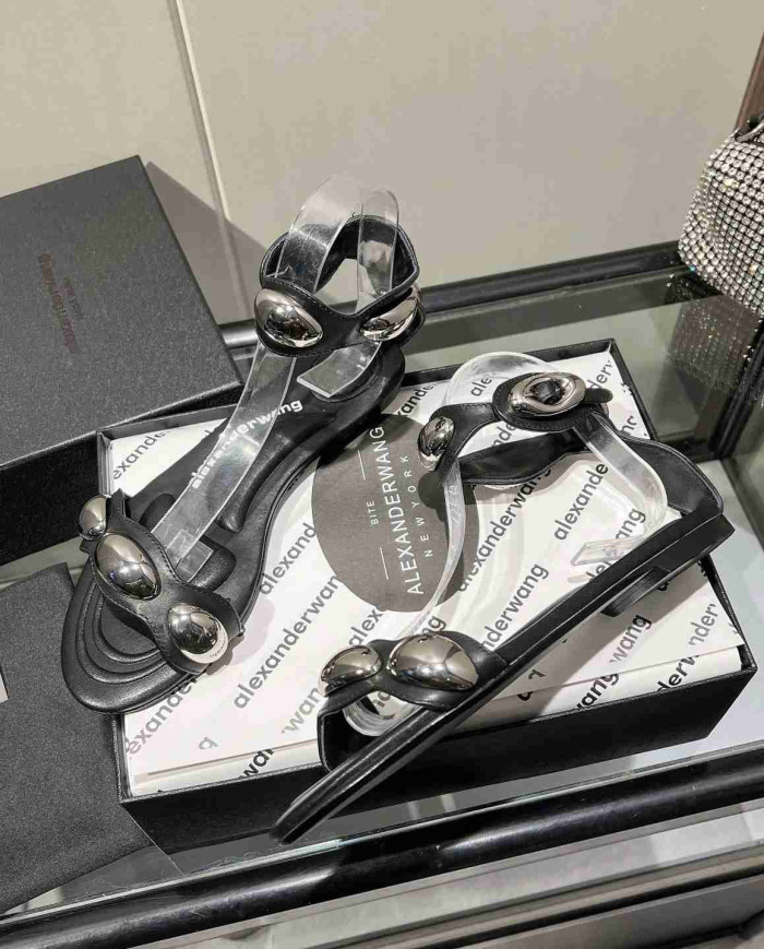 Alexander Wang Women's Metal Buckle Flat Sandals