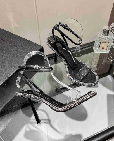 Alexander Wang Crystal Embellished Clear Strap High Heel Sandals